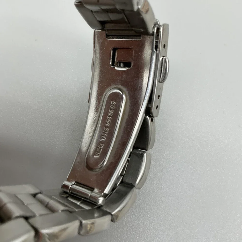 Guess Waterpro Womens Watch 35mm Silver Dial Crystal Bezel New Battery 6.25